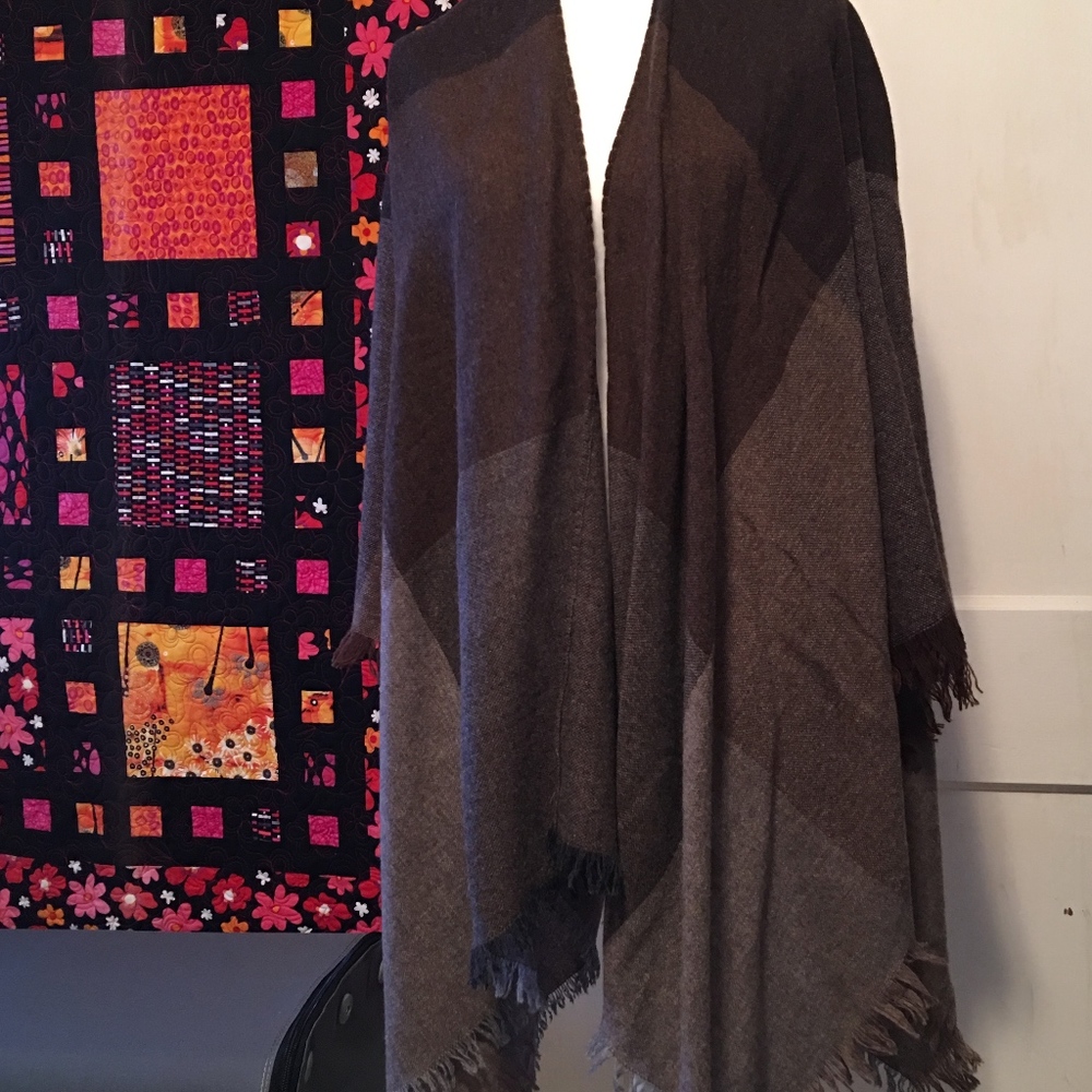 Eileen Fisher Serape Wool Blend Wrap